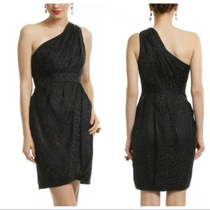 Shoshanna black one shoulder dress